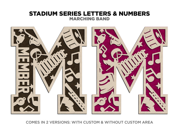 Stadium Series Letters and Numbers - Marching Band - Customizable and Non Customizable - SVG, PDF, ai File Download - Works with all Lasers