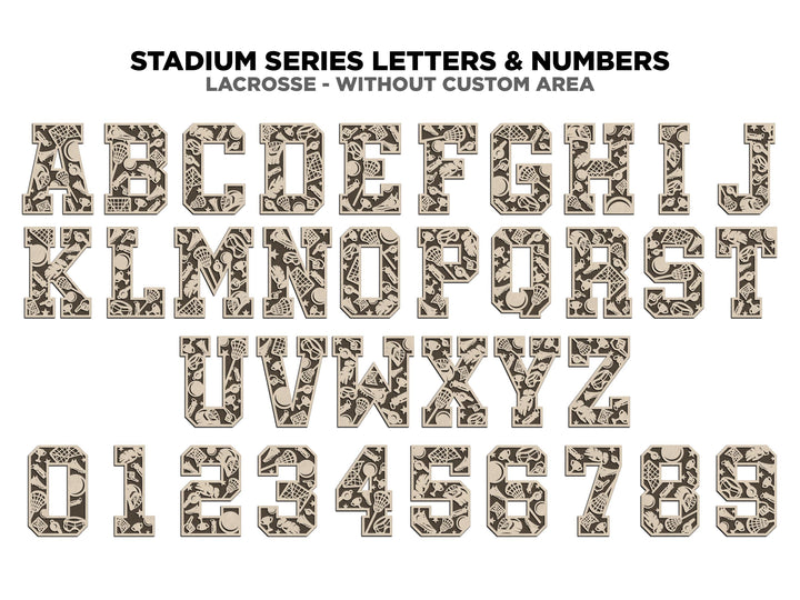 Stadium Series Letters and Numbers - Lacrosse - Customizable and Non Customizable - SVG, PDF, ai File Download - Works with all Lasers