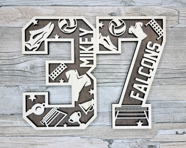 Stadium Series Letters and Numbers - Volleyball - Customizable and Non Customizable - SVG, PDF, ai File Download - Works with all Lasers