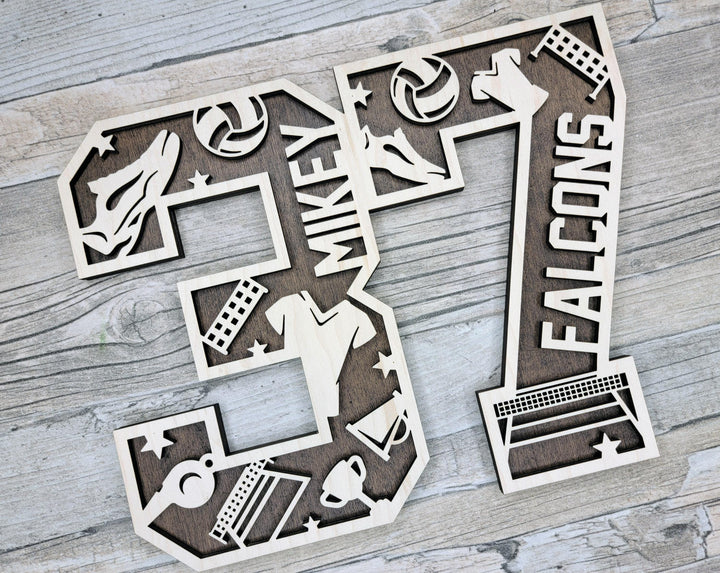 Stadium Series Letters and Numbers - Volleyball - Customizable and Non Customizable - SVG, PDF, ai File Download - Works with all Lasers