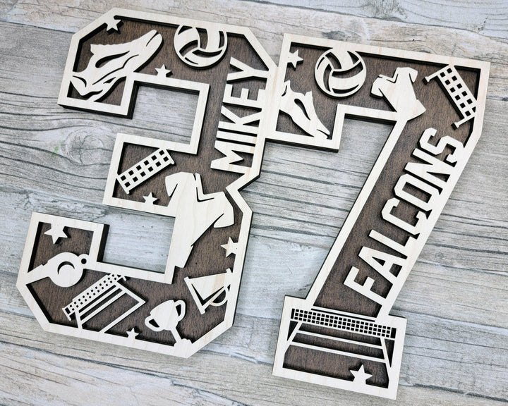 Stadium Series Letters and Numbers - Volleyball - Customizable and Non Customizable - SVG, PDF, ai File Download - Works with all Lasers