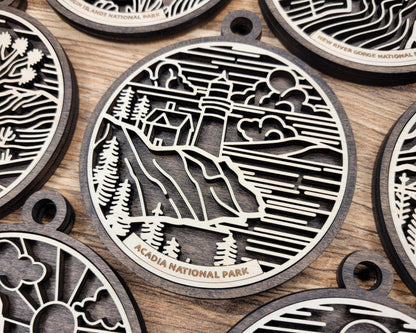 US National Park Line Art Ornaments - 63 Parks includes - SVG, PDF, ai File Download - Works with all Lasers