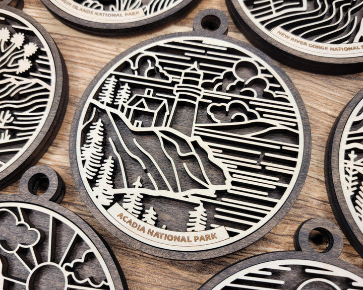 US National Park Line Art Ornaments - 63 Parks includes - SVG, PDF, ai File Download - Works with all Lasers