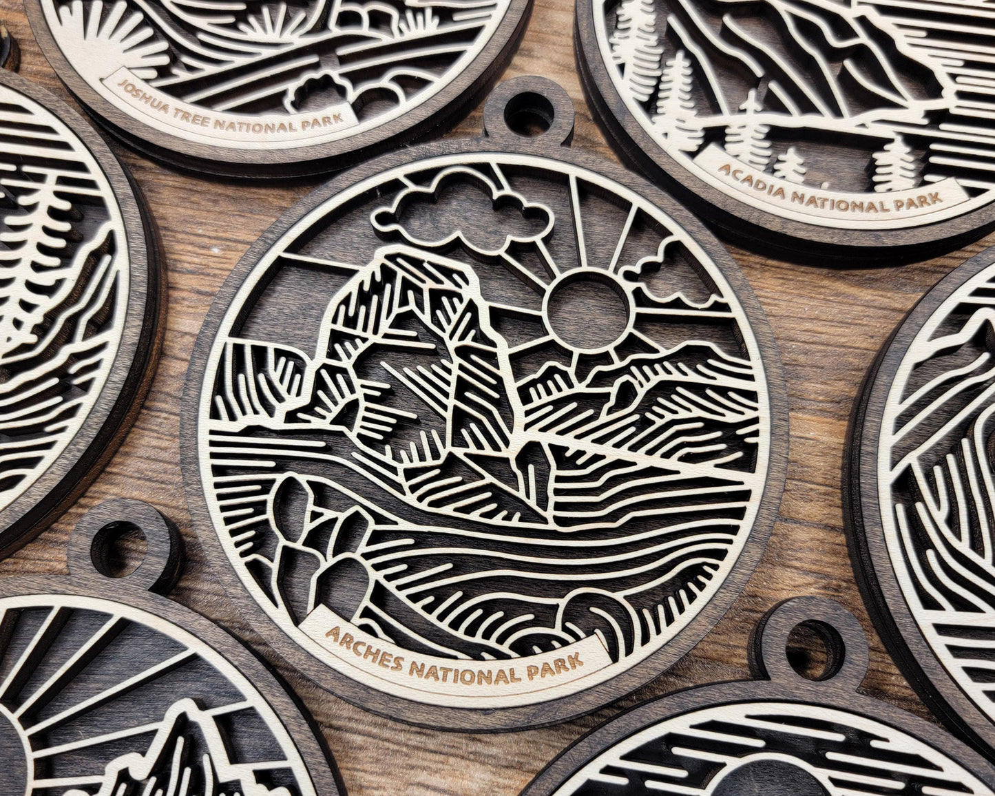 US National Park Line Art Ornaments - 63 Parks includes - SVG, PDF, ai File Download - Works with all Lasers