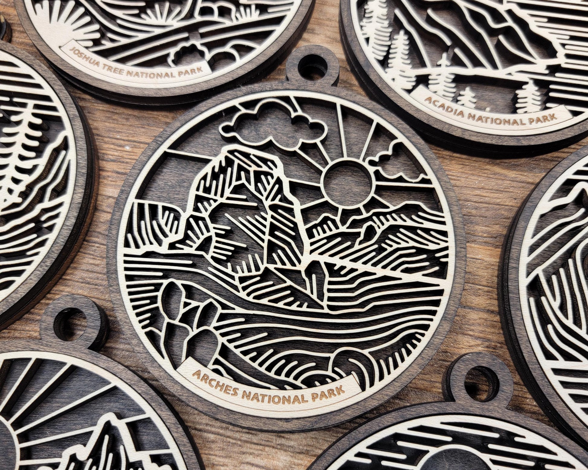 US National Park Line Art Ornaments - 63 Parks includes - SVG, PDF, ai File Download - Works with all Lasers