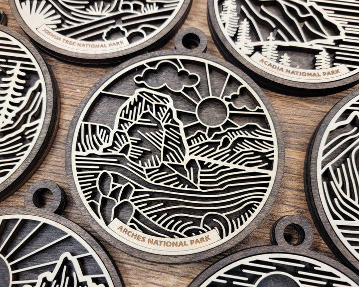 US National Park Line Art Ornaments - 63 Parks includes - SVG, PDF, ai File Download - Works with all Lasers