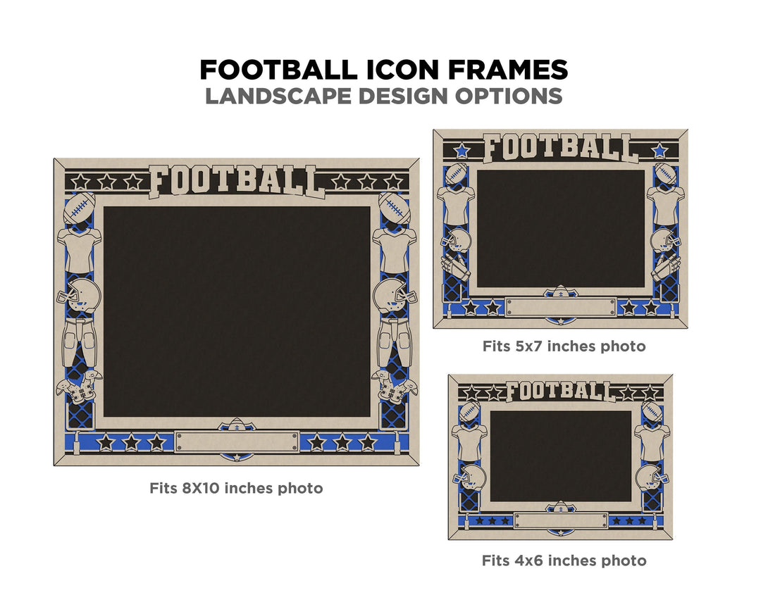 Football Icon Frames - Includes Frame Sizes 4x6, 5x7, 8x10 in Landscap ...
