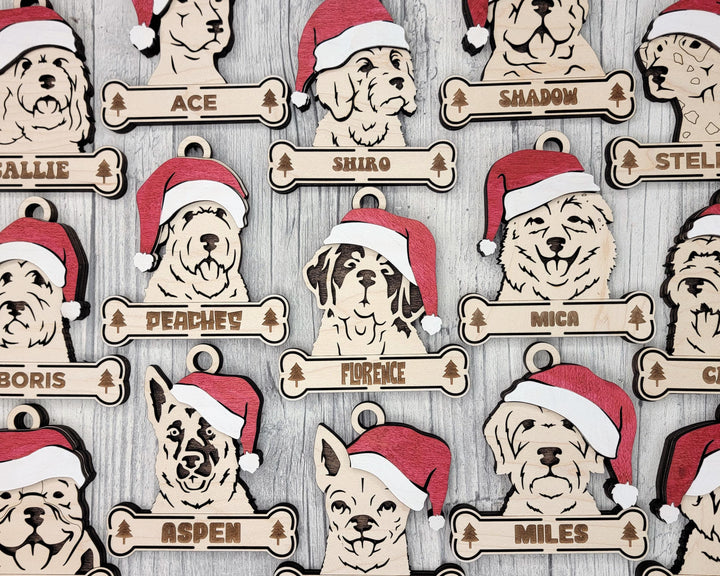 Santa Dogs Pack 2 - 50 Breeds included - SVG, PDF, AI File Download - Works on all Laser Types