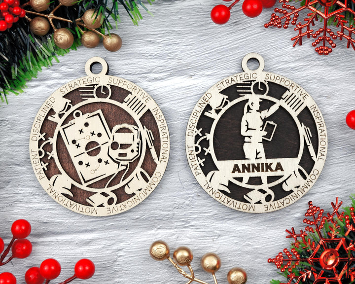 Coach - Occupational Ornaments - Contains 6 Ornaments Male and Female - Custom area - SVG, PDF, AI File Download - Works on all Lasers
