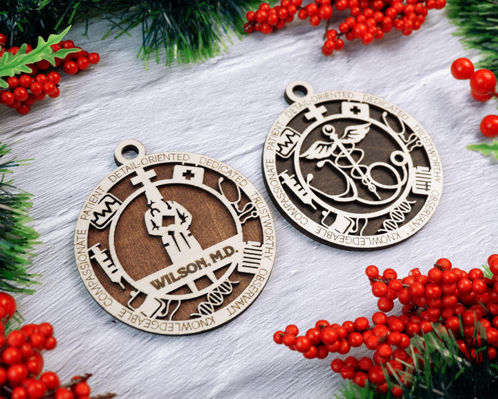 Doctor - Occupational Ornaments - Contains 6 Ornaments Male and Female - Custom area - SVG, PDF, AI Files - Works on all Lasers