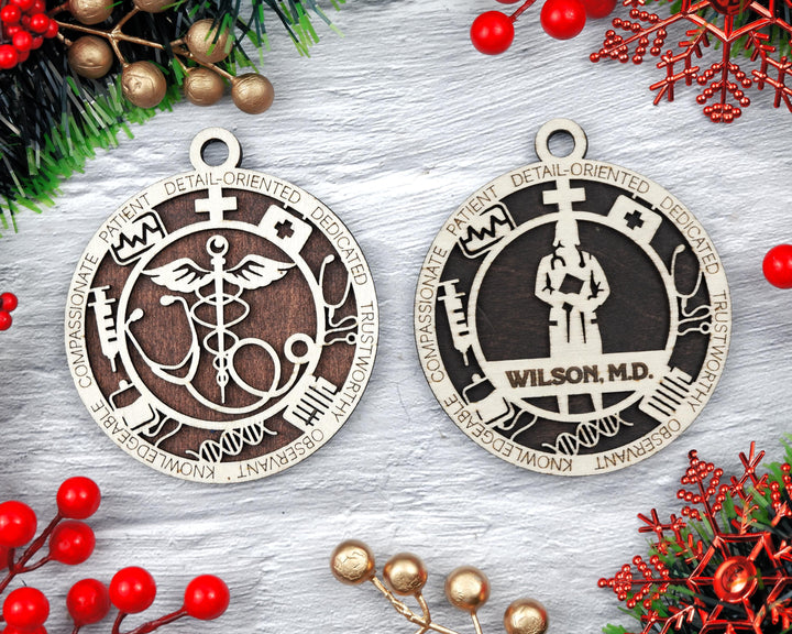 Doctor - Occupational Ornaments - Contains 6 Ornaments Male and Female - Custom area - SVG, PDF, AI Files - Works on all Lasers