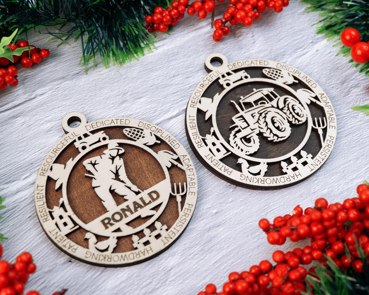 Farmer - Occupational Ornaments - Contains 6 Ornaments Male and Female - Custom area - SVG, PDF, AI Files - Works on all Lasers