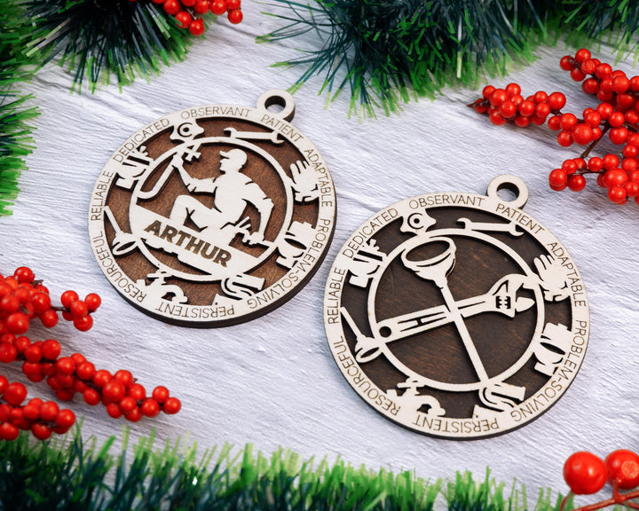 Plumber - Occupational Ornaments - Contains 6 Ornaments Male and Female - Custom area - SVG, PDF, AI Files - Works on all Lasers