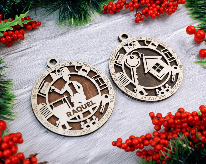 Real Estate Agent - Occupational Ornaments - Contains 6 Ornaments Male and Female - Custom area - SVG, PDF, AI Files - Works on all Lasers