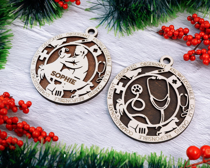 Veterinarian - Occupational Ornaments - Contains 6 Ornaments Male and Female - Custom area - SVG, PDF, AI Files - Works on all Lasers