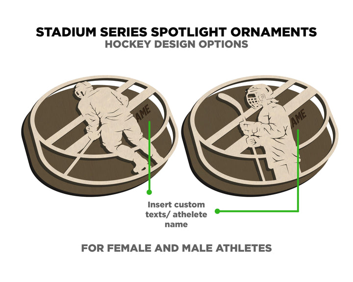 Stadium Series Spotlight Ornaments - Hockey Expansion Set - SVG, PDF, AI File Download - Works with all Laser Types