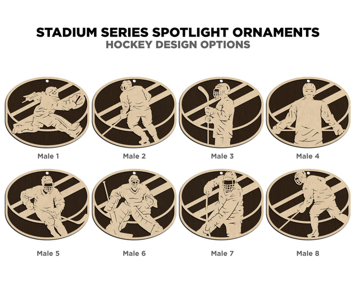 Stadium Series Spotlight Ornaments - Hockey Expansion Set - SVG, PDF, AI File Download - Works with all Laser Types