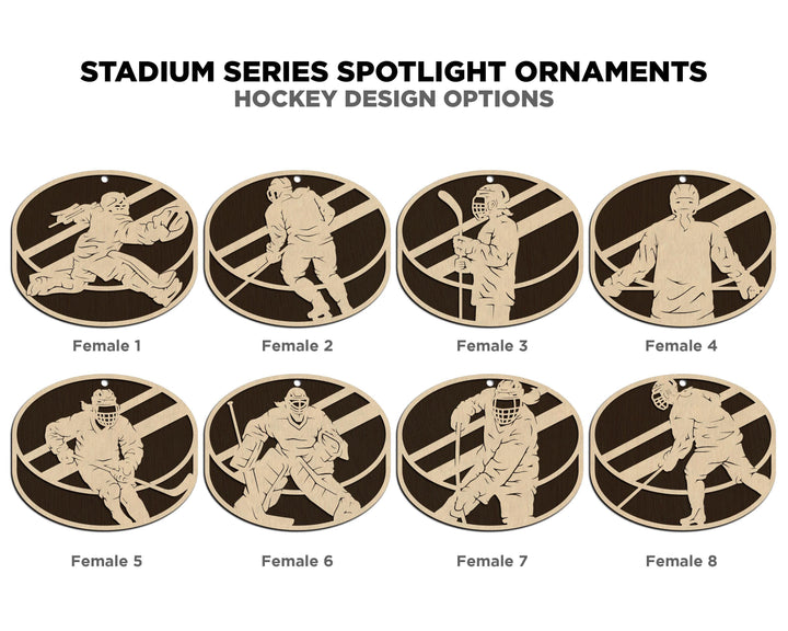 Stadium Series Spotlight Ornaments - Hockey Expansion Set - SVG, PDF, AI File Download - Works with all Laser Types