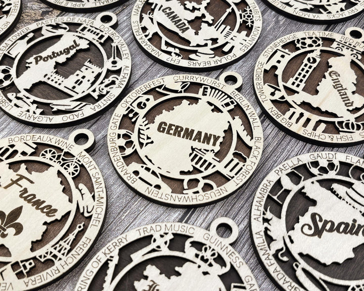 The Country Ornament Bundles - 31 Total Countries - SVG, PDF, AI File Download - Works on all Lasers