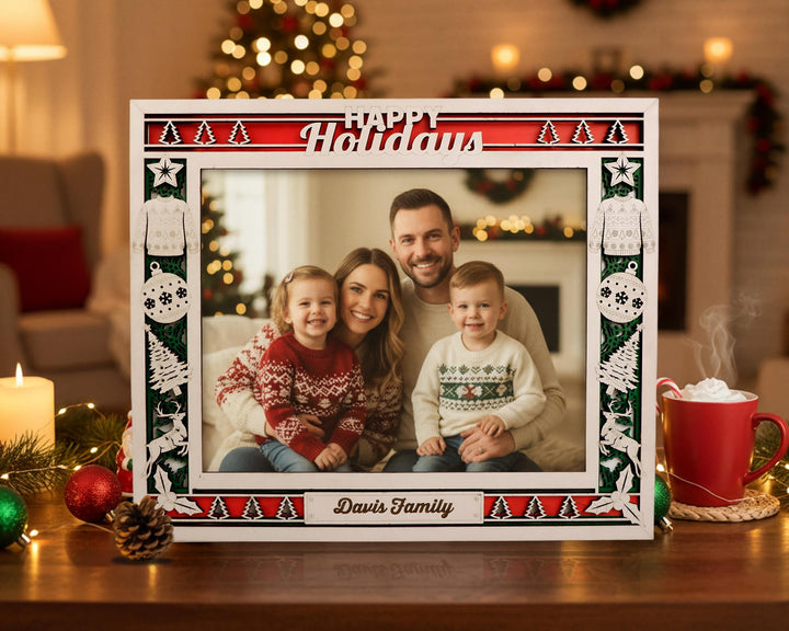 Christmas Icon Frames - Includes Frame Sizes 4x6, 5x7, 8x10 in Landscape and Portrait - Works with all Lasers