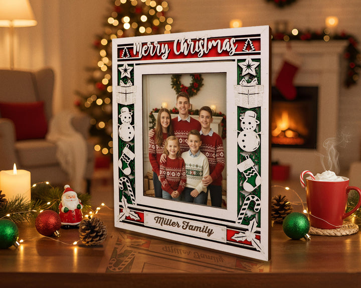 Christmas Icon Frames - Includes Frame Sizes 4x6, 5x7, 8x10 in Landscape and Portrait - Works with all Lasers
