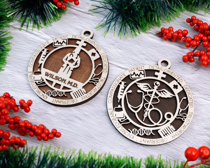 Doctor - Occupational Ornaments - Contains 6 Ornaments Male and Female - Custom area - SVG, PDF, AI Files - Works on all Lasers