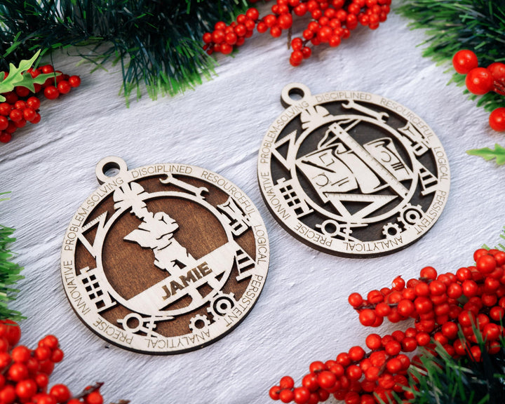 Engineer - Occupational Ornaments - Contains 6 Ornaments Male and Female - Custom area - SVG, PDF, AI Files - Works on all Lasers