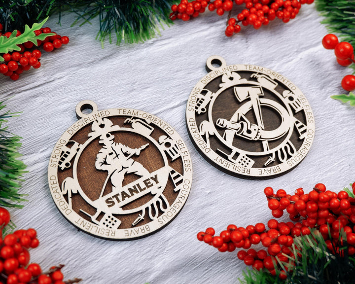 Firefighter - Occupational Ornaments - Contains 6 Ornaments Male and Female - Custom area - SVG, PDF, AI Files - Works on all Lasers