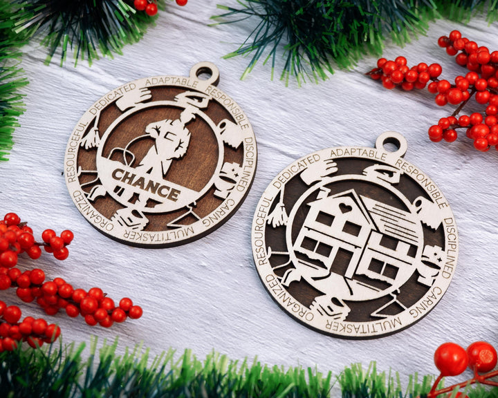 Homemaker - Occupational Ornaments - Contains 6 Ornaments Male and Female - Custom area - SVG, PDF, AI Files - Works on all Lasers