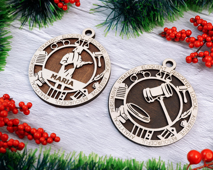 Lawyer - Occupational Ornaments - Contains 6 Ornaments Male and Female - Custom area - SVG, PDF, AI File Types - Works on all Lasers