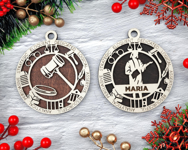 Lawyer - Occupational Ornaments - Contains 6 Ornaments Male and Female - Custom area - SVG, PDF, AI File Types - Works on all Lasers