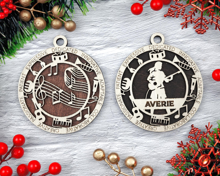 Musician - Occupational Ornaments - Contains 6 Ornaments Male and Female - Custom area - SVG, PDF, AI File Types - Works on all Lasers