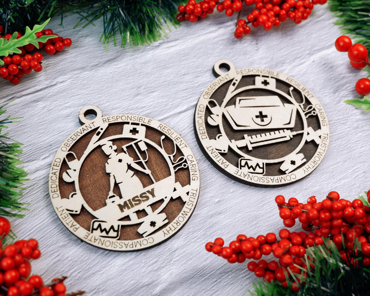 Nurse - Occupational Ornaments - Contains 6 Ornaments Male and Female - Custom area - SVG, PDF, AI File Types - Works on all Lasers