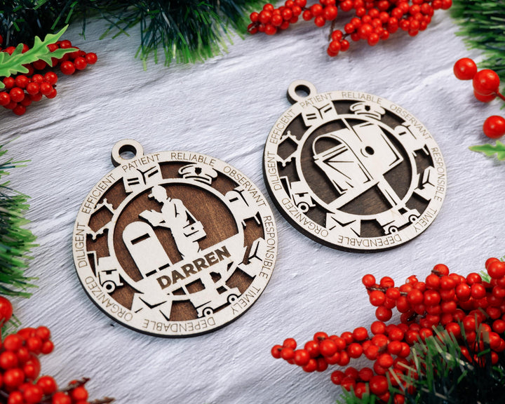 Postal Worker - Occupational Ornaments - Contains 6 Ornaments Male and Female - Custom area - SVG, PDF, AI Files - Works on all Lasers
