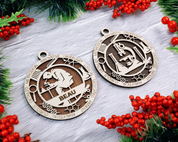Scientist - Occupational Ornaments - Contains 6 Ornaments Male and Female - Custom area - SVG, PDF, AI Files - Works on all Lasers