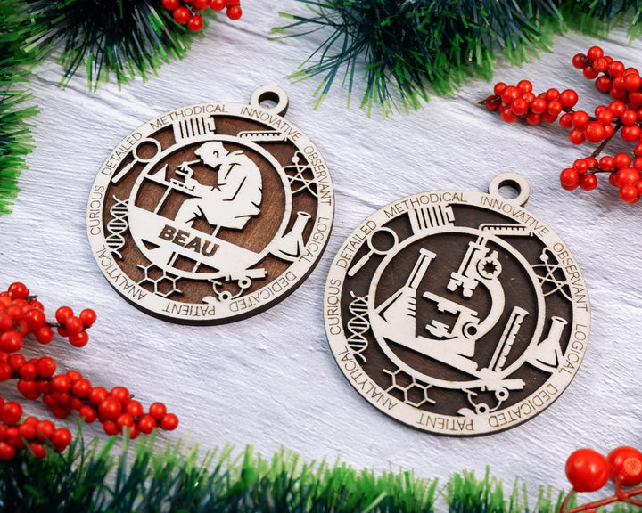 Scientist - Occupational Ornaments - Contains 6 Ornaments Male and Female - Custom area - SVG, PDF, AI Files - Works on all Lasers