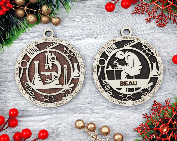 Scientist - Occupational Ornaments - Contains 6 Ornaments Male and Female - Custom area - SVG, PDF, AI Files - Works on all Lasers