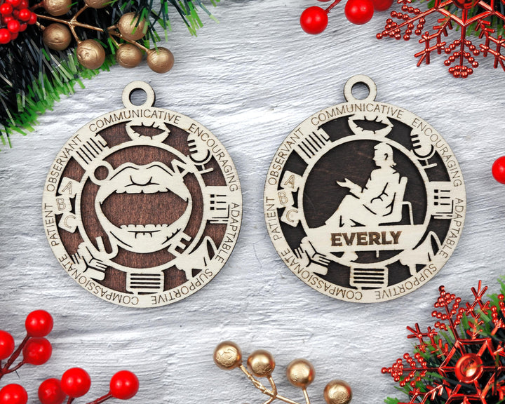 Speech Therapist - Occupational Ornaments - Contains 6 Ornaments Male and Female - Custom area - SVG, PDF, AI Files - Works on all Lasers