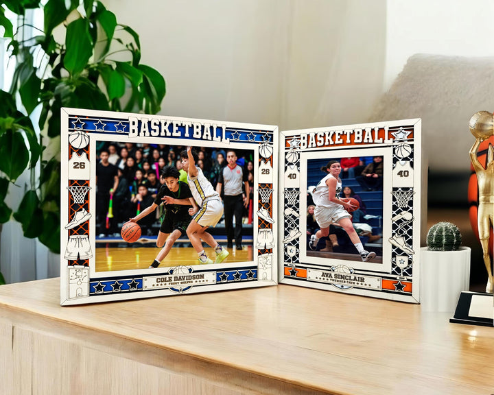 Basketball Icon Frames - Includes Frame Sizes 4x6, 5x7, 8x10 in Landscape and Portrait - Works with all Lasers