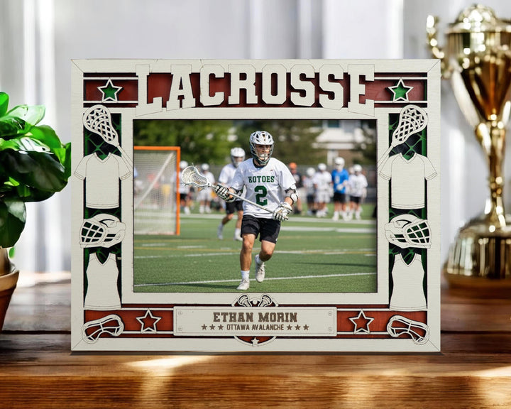 Lacrosse Icon Frames - Includes Frame Sizes 4x6, 5x7, 8x10 in Landscape and Portrait - Works with all Lasers