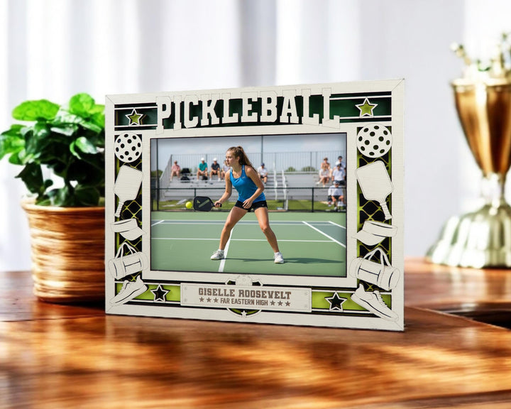 Pickleball Icon Frames - Includes Frame Sizes 4x6, 5x7, 8x10 in Landscape and Portrait - Works with all Lasers