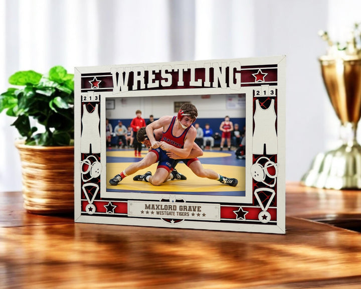 Wrestling Icon Frames - Includes Frame Sizes 4x6, 5x7, 8x10 in Landscape and Portrait - Works with all Lasers