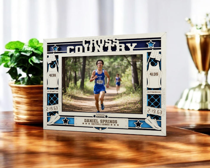 Cross Country Running Icon Frames - Includes Frame Sizes 4x6, 5x7, 8x10 in Landscape and Portrait - Works with all Lasers