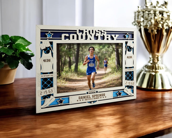 Cross Country Running Icon Frames - Includes Frame Sizes 4x6, 5x7, 8x10 in Landscape and Portrait - Works with all Lasers