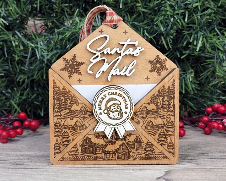 Santa's Letter Ornament - Leave a note for Santa - SVG, PDF, AI File Download - Works with all Laser Types