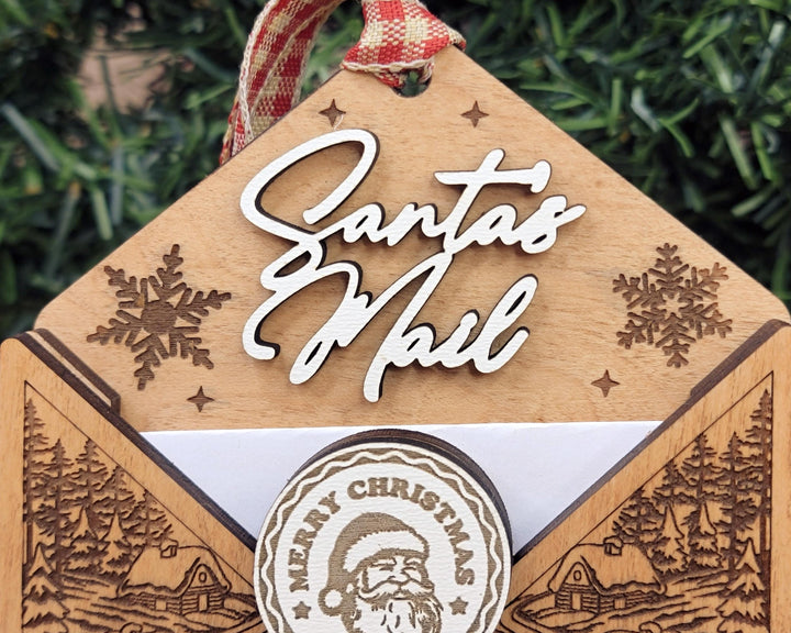 Santa's Letter Ornament - Leave a note for Santa - SVG, PDF, AI File Download - Works with all Laser Types