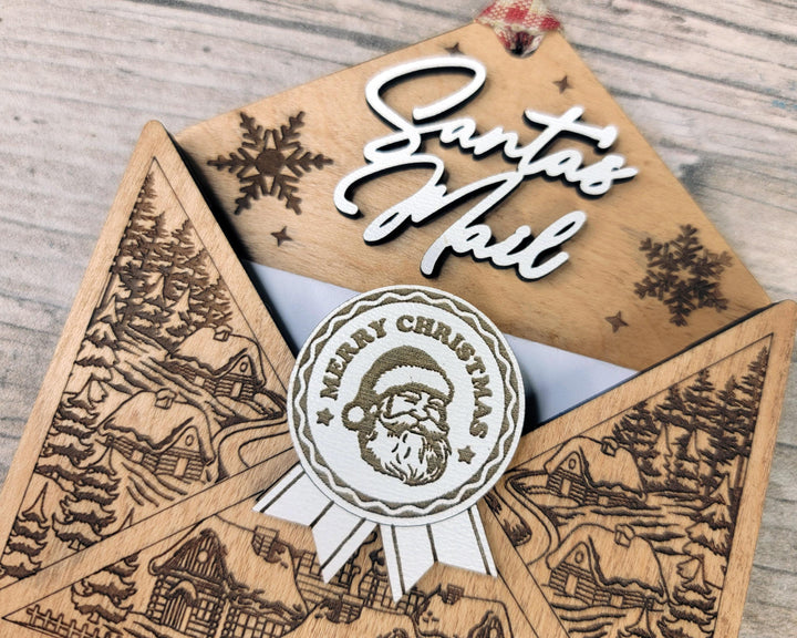 Santa's Letter Ornament - Leave a note for Santa - SVG, PDF, AI File Download - Works with all Laser Types