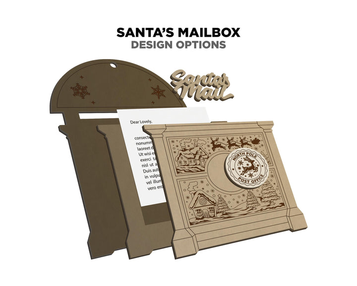 Santa's Mailbox Ornament - Leave a note for Santa - SVG, PDF, AI File Download - Works with all Laser Types