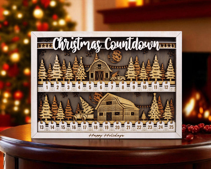 Christmas Frame Countdowns - 4 Themes Include - Portrait and Landscape options - Works with all Lasers