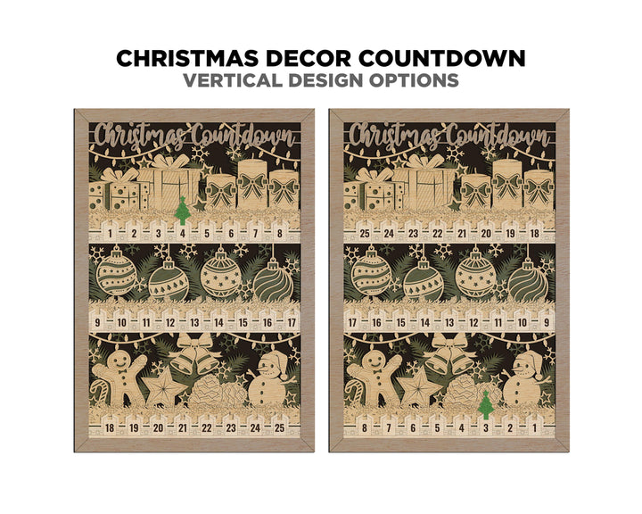 Christmas Decor Countdowns - Portrait and Landscape options - Works with all Lasers
